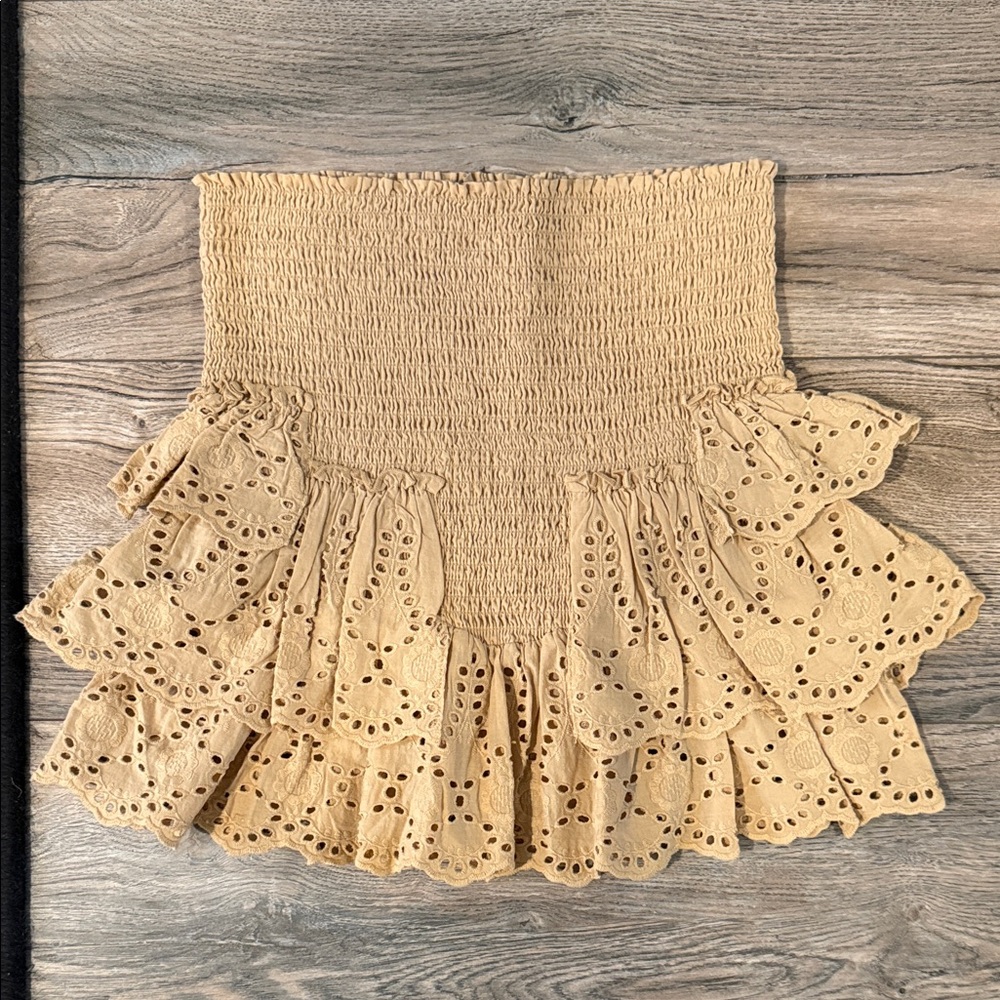 Forever 21 Beige boho ruffle Mini Skirt